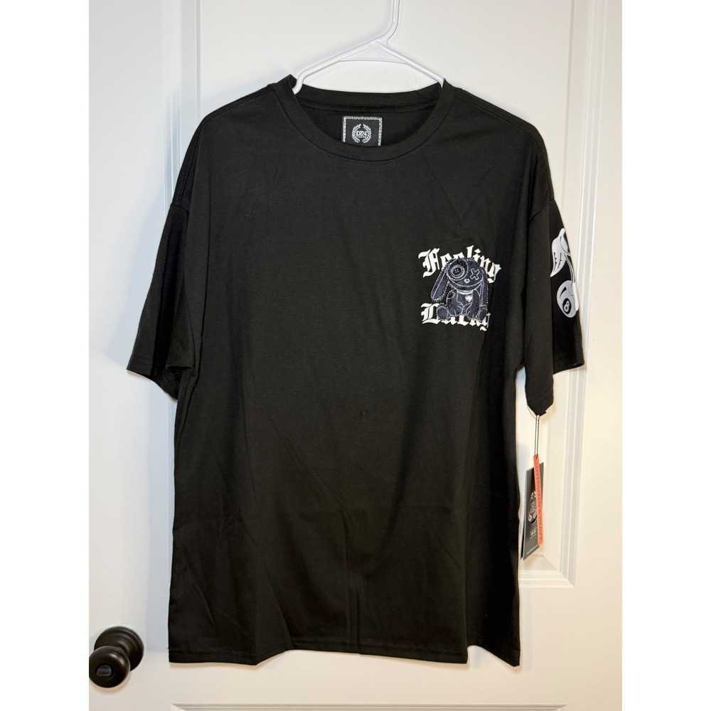 CR-24 Chrome Edge Feeling Lucky Oversized Heavy T-Shirt Black Mens Medium NWT